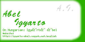 abel igyarto business card